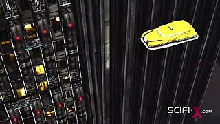 Сексуальная грудастая негритянка жёстко оттрахана sci-fi солдатом в дикой камере. Этот 3D экшн нереальный!