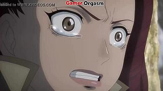 ワイルドな森で、ゲーマーがホーニーなアニメ風のマジックヘアカットフェティシに没頭、Gamerorgasm.com