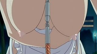 Rå BDSM sex! Anime jente knullet hardt i utendørs action