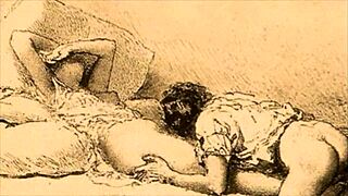 Эй, видел когда-нибудь такой винтажный эротический рисунок?