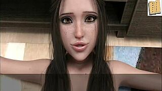 dybt inde i en tegneserieverden, hot brunette med store patter giver en episk deepthroat i wvm 26