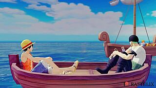 One Piece 3D parodi med Nami i vild gangbang aktion