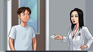 Summertime Saga 83: Эротическая милфа брюнетка в домашнем аниме игре с экшеном