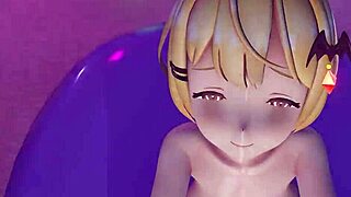 アニメ美女たちがビキニでグループシーンでワイルドにダンス