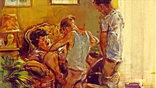 このヴィンテージエロイラスト、アニメヘンタイからで超レトロでアンティーク