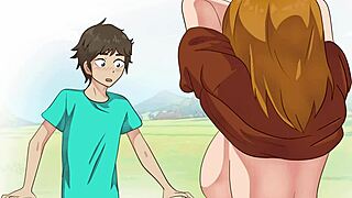 Minecraft крестьянин показывает сиськи Стиву в дикой хентай пародии!