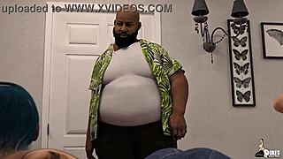 Эмо-девушка соблазняет чёрного отчима после ухода мамы