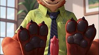 Гей фурри команды на дрочку от Ника Уайлда