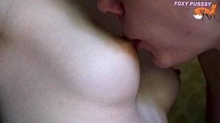 Hey, dekho close-up big tits aur nipple play! Tongue action on natural blonde teen 18+ breasts.