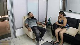 My hijastro's best friend bangs me hard in my husband's room, filling me up!