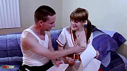 how does mariah mars' tight redhead cheerleader pussy handle lloyd platinum's hard pounding?