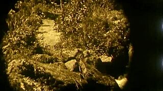 ヘイ、1920年のヴィンテージヌード美女が滝でポーズ！