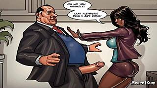 היי, תראה את האישה השחורה מהמועצה מקבלת זיון חזק מהבוס במשרד! פעולה עם זין ענק בפרלמנט!