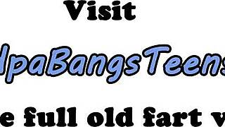 טין 18+ עם ציצים גדולים רוכבת על הזין של סבא בסצנה אירופית פרועה