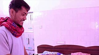 I'm stunned by this desi bhabhi in an incredible threesome with husband and servant