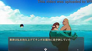 Public beach action in a Hentai game - NTR