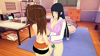 Lesbian scene with Hinata and Diane from Naruto and The Seven Deadly Sins