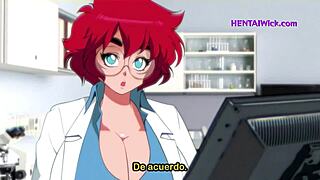 3D cartoon parody of a hospital exam with redheads