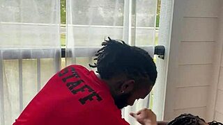 Steamy massage scene with the beautiful ebony artist on Twitter