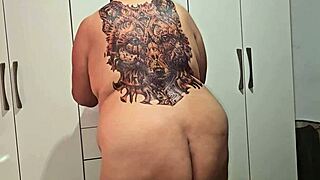 Chubby girl enjoys drinking milk and gets an erotic massage with bounced ass