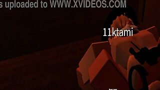 A steamy Roblox scene with a horny couple in a condo room