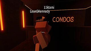 A steamy Roblox scene with a horny couple in a condo room