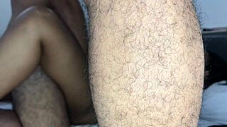 Gay erotic BDSM scene with a blindfolded bunny