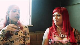 Steamy sesh with Carmen the tattoo artist and her sultry lovers