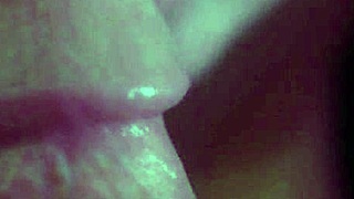 A woman of ill repute gives her man a deep blow job