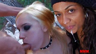 Outdoor orgy with Leila Black and Dunia Montenegro - Lez Only