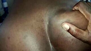 Black couple in hot reverse cowgirl action