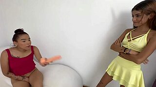 Best girlfriends enjoy toy and shared wet pussy