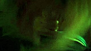 Blonde shares a smoke with her hot partner