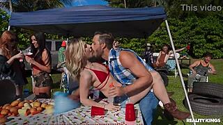 The guys have a wild party in the woods, courtesy of Reality Kings
