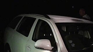 Gangbang in car, fashion model gets fucked publicly