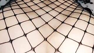 Wife Rides Hard in Erotic Mesh Bodysuit During Intense Anal Sex