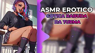 Gothic colleague whispers erotic secrets and forbidden desires in asmr roleplay