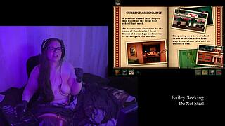 brunette bbw with long hair plays naked in secrets can end remaster