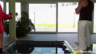 Female boxer angelica heart rides and sucks hard pole to cumshot