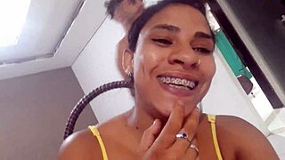 in our youtube live, flakael gets a blowjob from petite black girl with monster cock