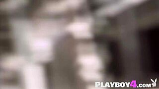 I pose naked outdoors.