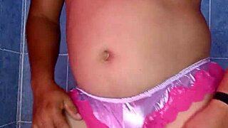 Modeling Satin Panties With Bra And Pantyhose In Mexican Dance.