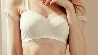 Lingerie models pose in flower panties