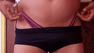 hey, wanna see me model my wife's hot panties?
