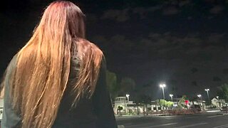 Wow, Italian MILF Artemisia Love Smoking Outdoors in Los Angeles at Night with Long Hair Fetish!