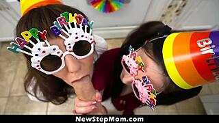 Stepmom and Stepsister Team Up for Naughty Private Party! Cheer Up Heartbroken Stepson!