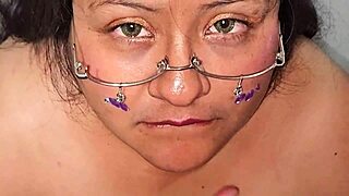 Big tits bbw swallows every drop