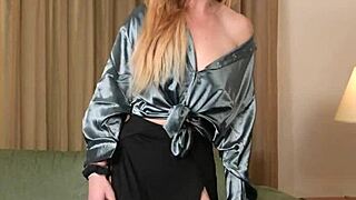 Hazel Ash models quirky yoga pants and stilettos