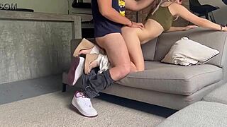 Roomie Caliente Gets Rough Sex in Lobby With Perverted Fat Roommate After Drinks.