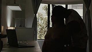 Porn Model Fucked In Home Office By Smaller Roommate